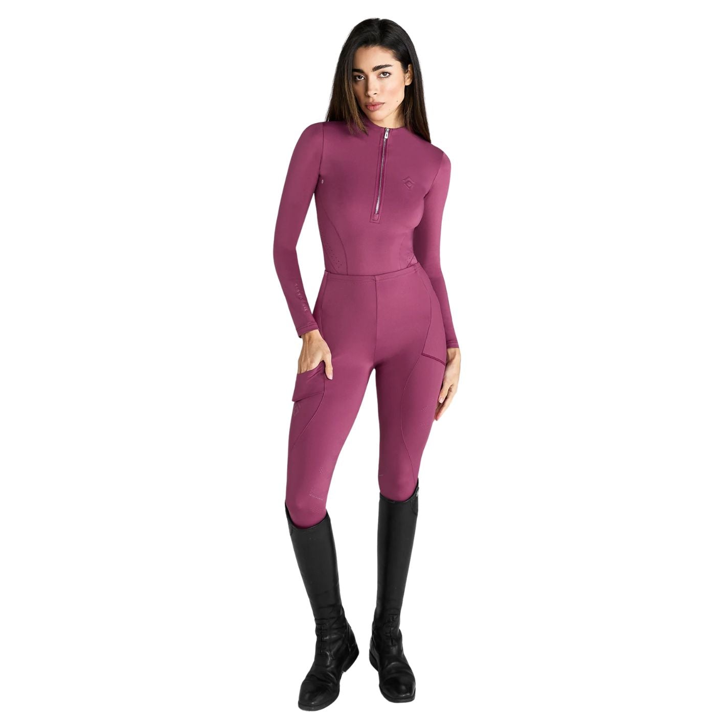 Aztec Diamond Core Long Sleeve Base Layer - Raspberry