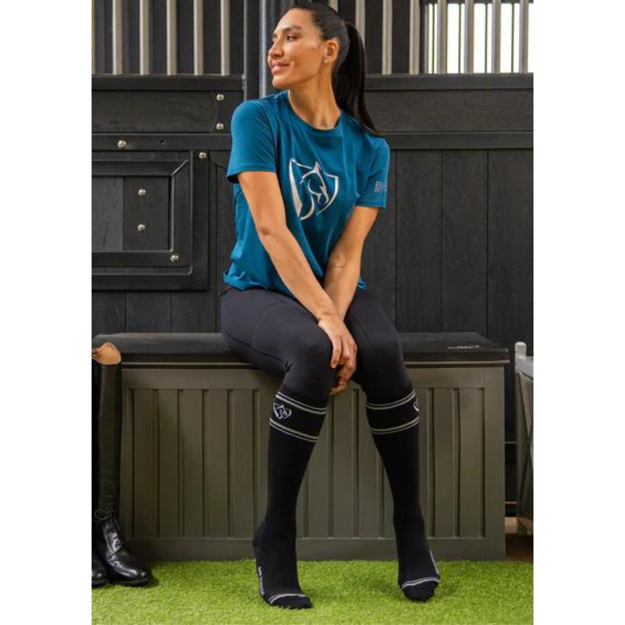 Bare Equestrian Signature Sock - Black