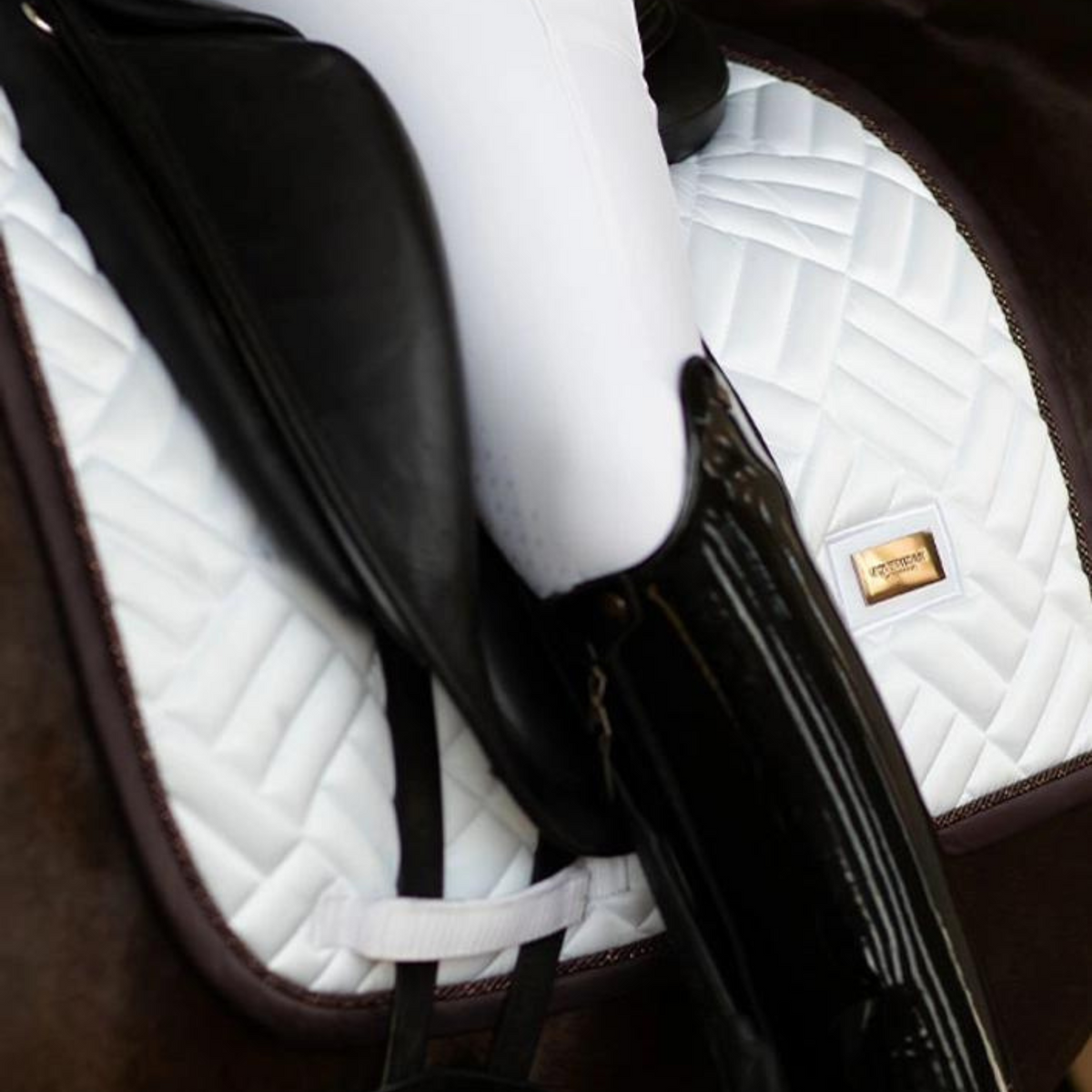 Equestrian Stockholm Dressage Pad - Modern White Moonless Night