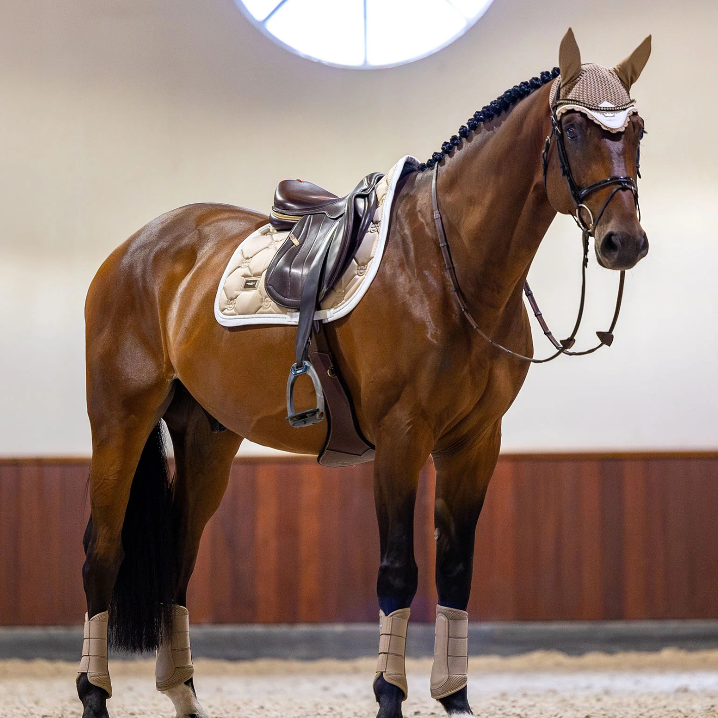 Equestrian Stockholm Ear Bonnet - Sand