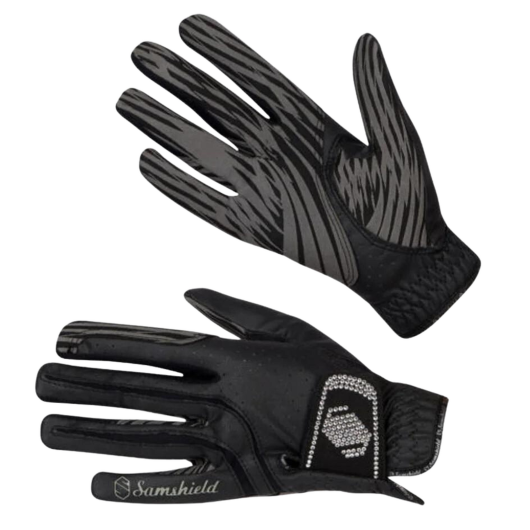 Samshield V-Skin Gloves - Black/Clear Swarovski