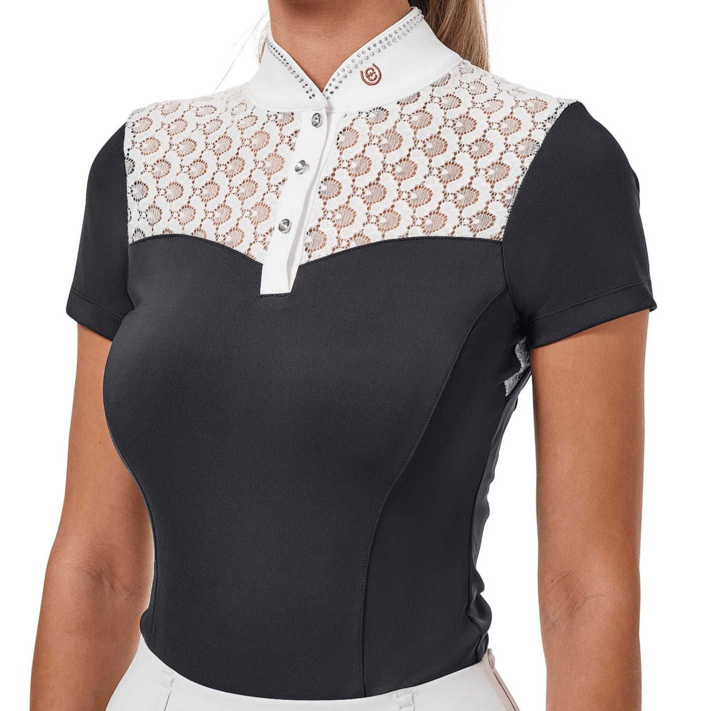 Equestrian Stockholm Crystal Champion Top - Dark Ocean