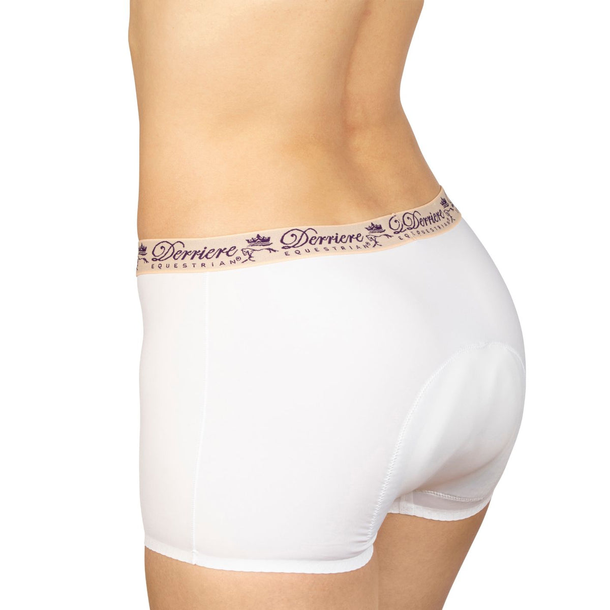 Derriere Equestrian Performance Padded Boy Short - White