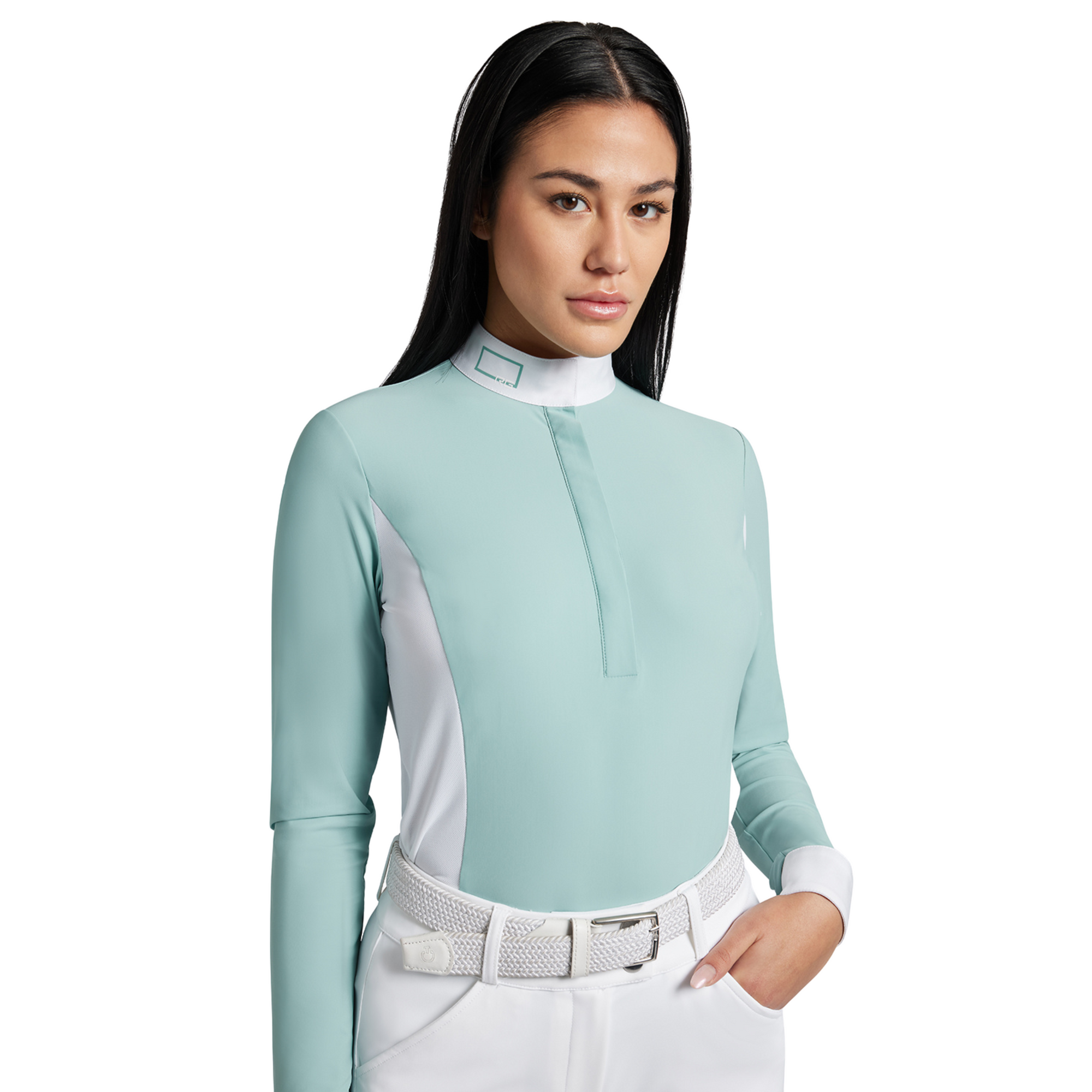 RG by Cavalleria Toscana Mesh & Jersey Long Sleeve Shirt - Light Green