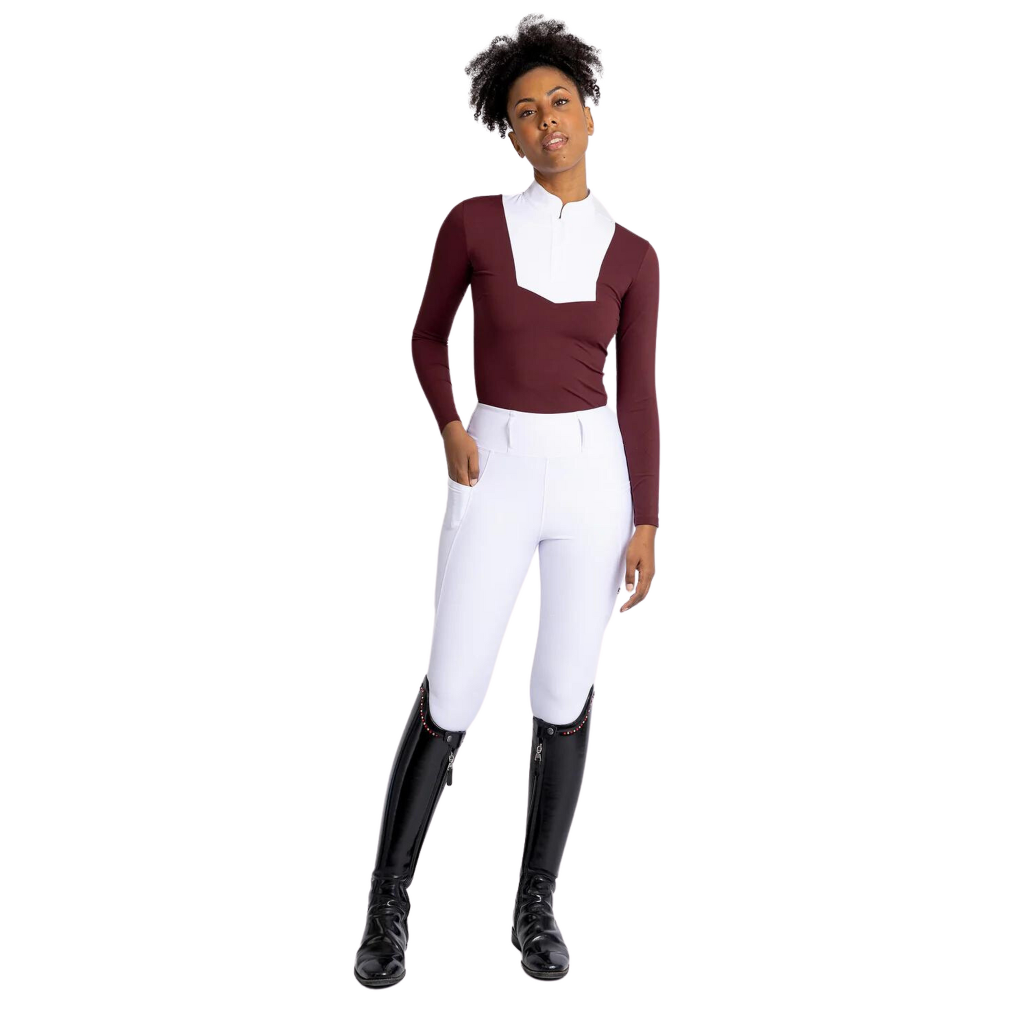 Maximilian Equestrian Sienna Long Sleeve Shirt - Burgundy