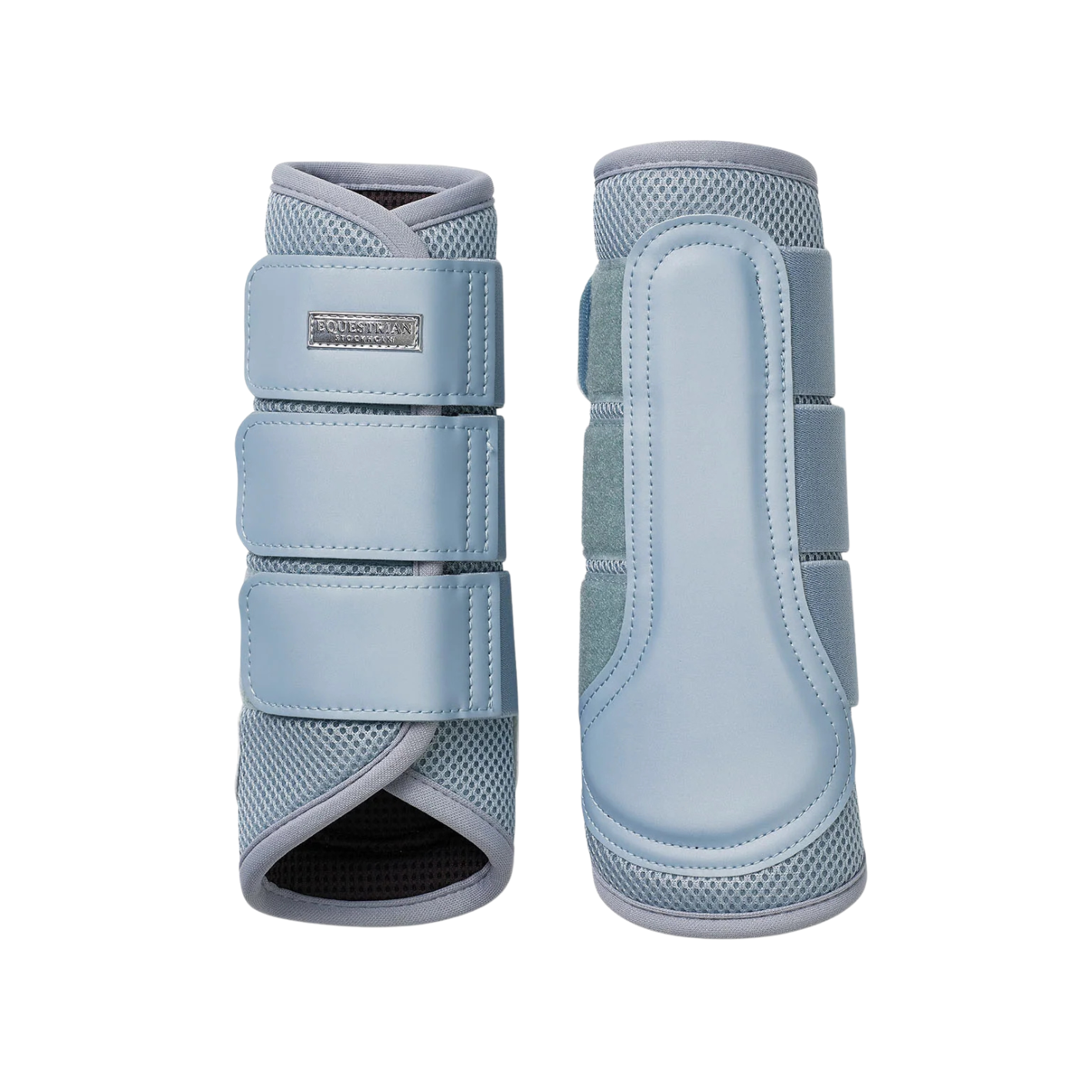 Equestrian Stockholm Mesh Brushing Boots - Ice Blue