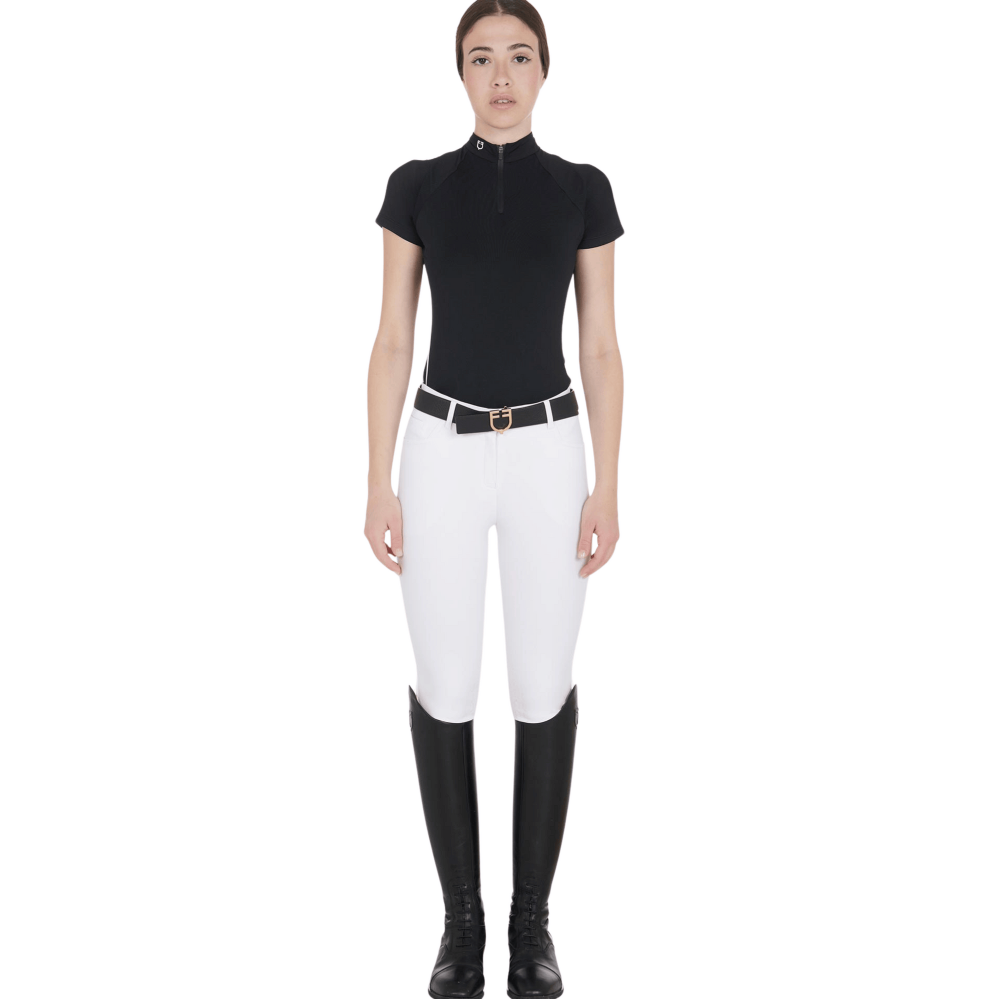 Equestro Technical Polo Shirt - Black