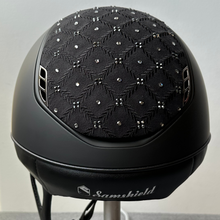 Load image into Gallery viewer, Samshield 2.0 Shadowmatt Helmet - Black &amp; Black Royal Flower Swarovski
