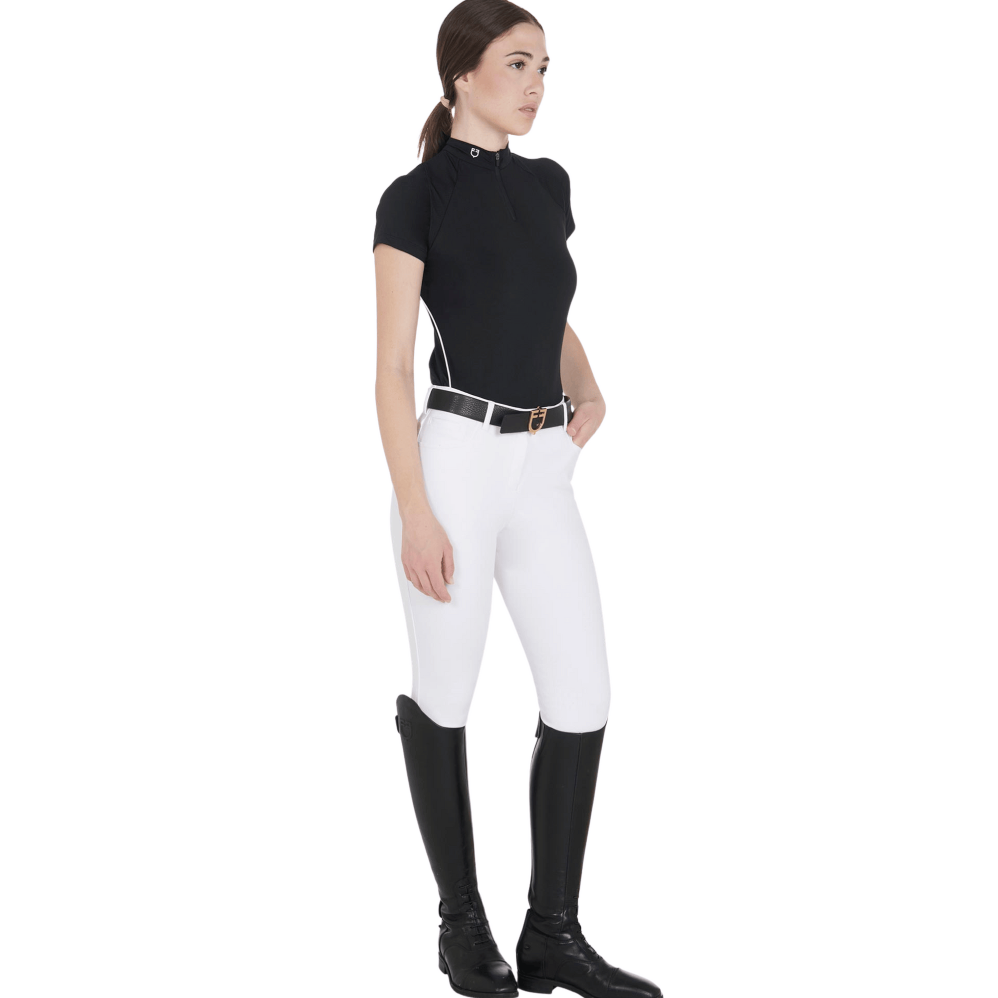 Equestro Technical Polo Shirt - Black