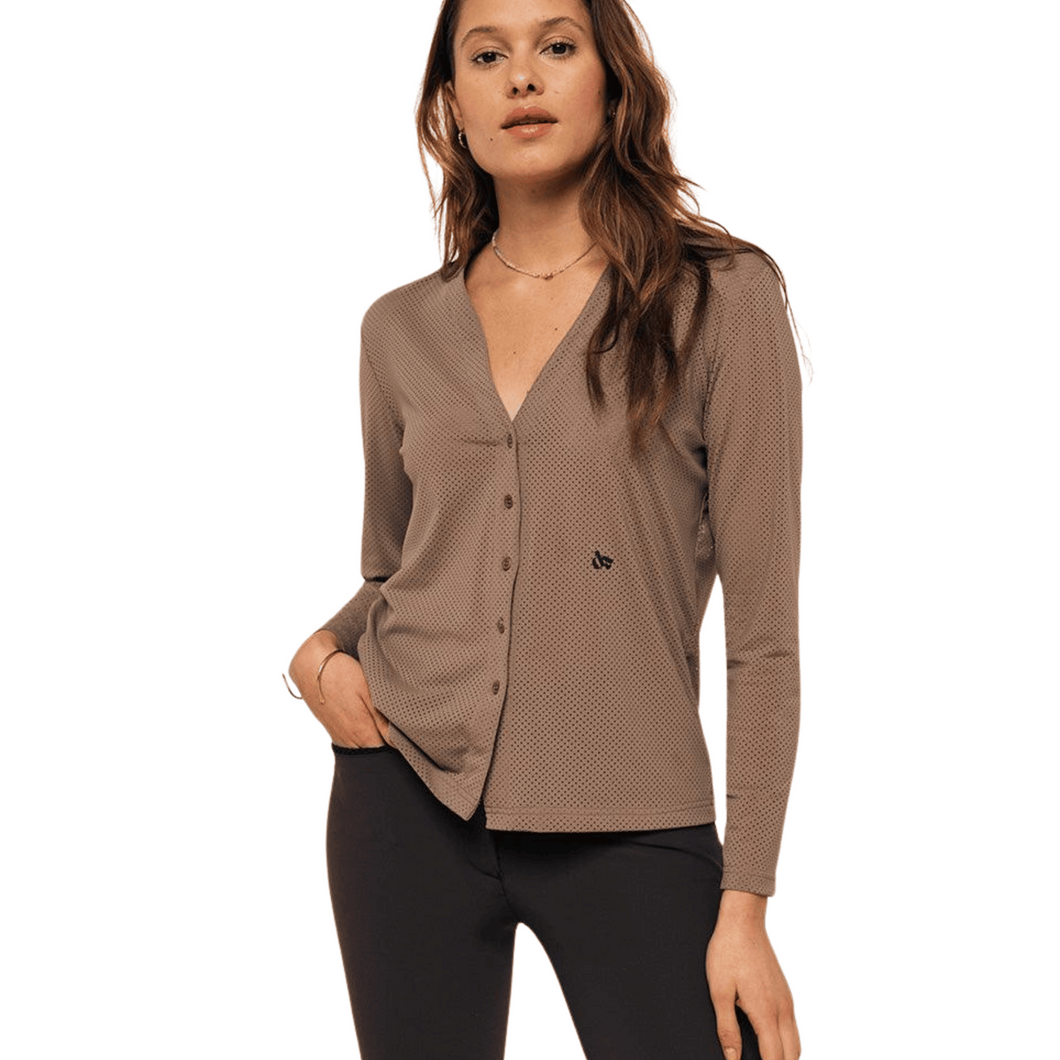 Dada Sport Arqana Perforated Shirt - Taupe