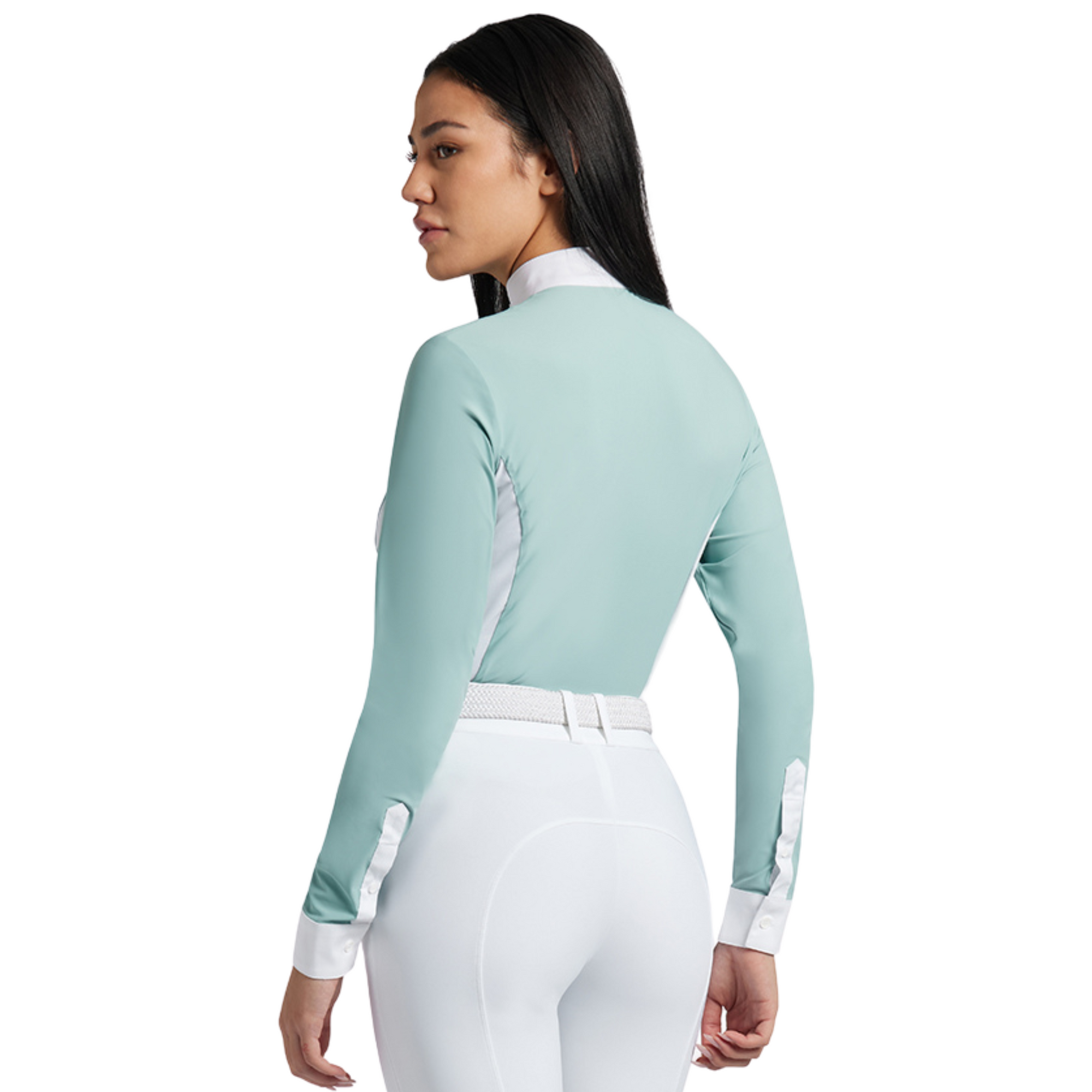 RG by Cavalleria Toscana Mesh & Jersey Long Sleeve Shirt - Light Green