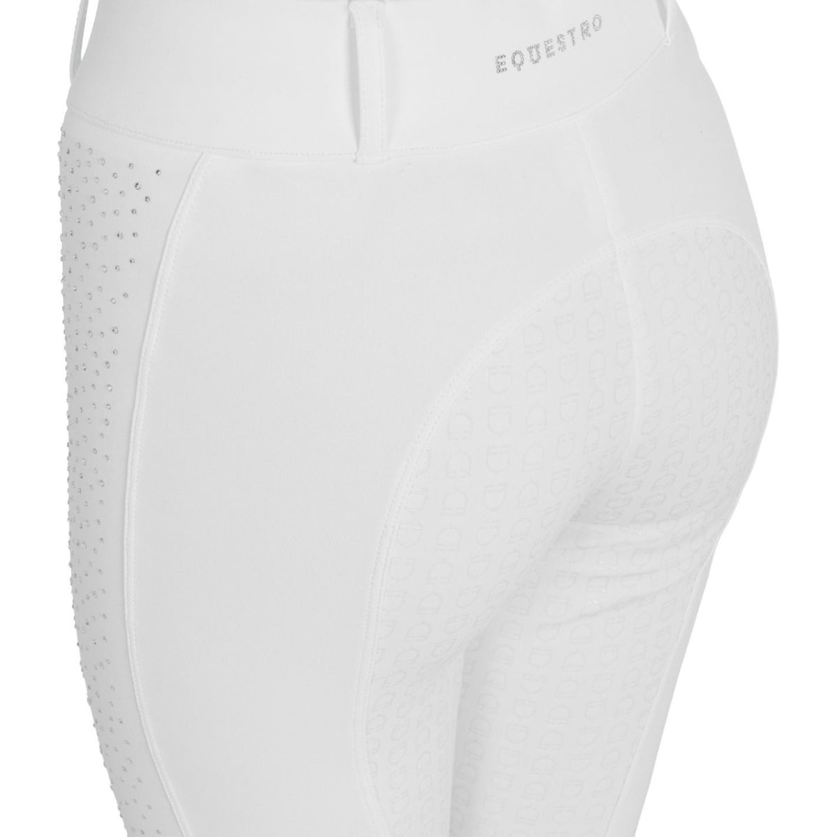Equestro Rhinestone Breeches - White