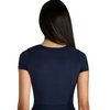 Aztec Diamond Short Sleeve Sculpt Top - Navy