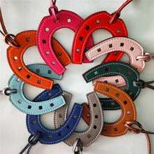 Load image into Gallery viewer, Leather Horseshoe Bag Charms - 5 Colours
