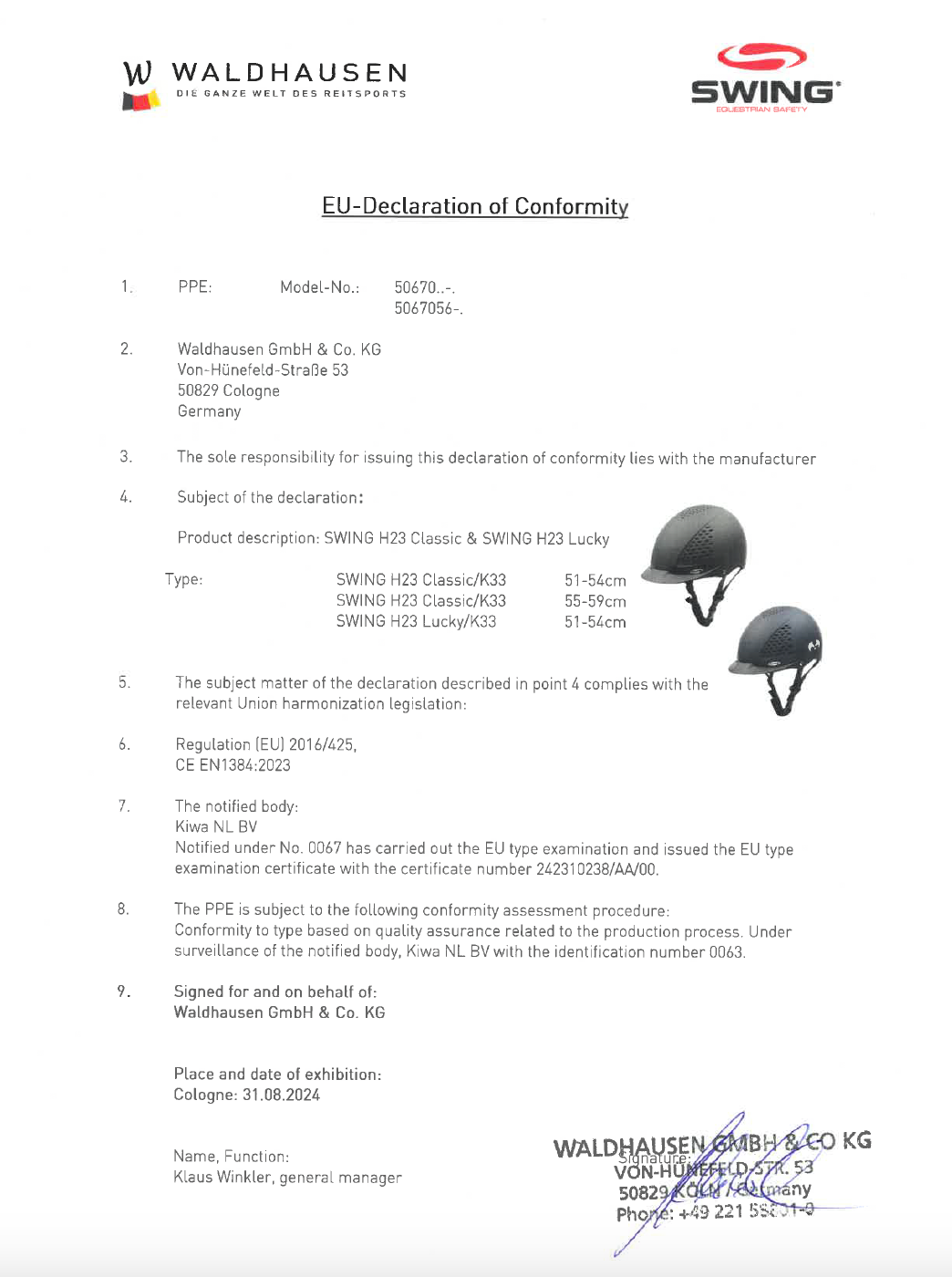 Waldhausen Swing H23 Kids Helmet - Night Blue