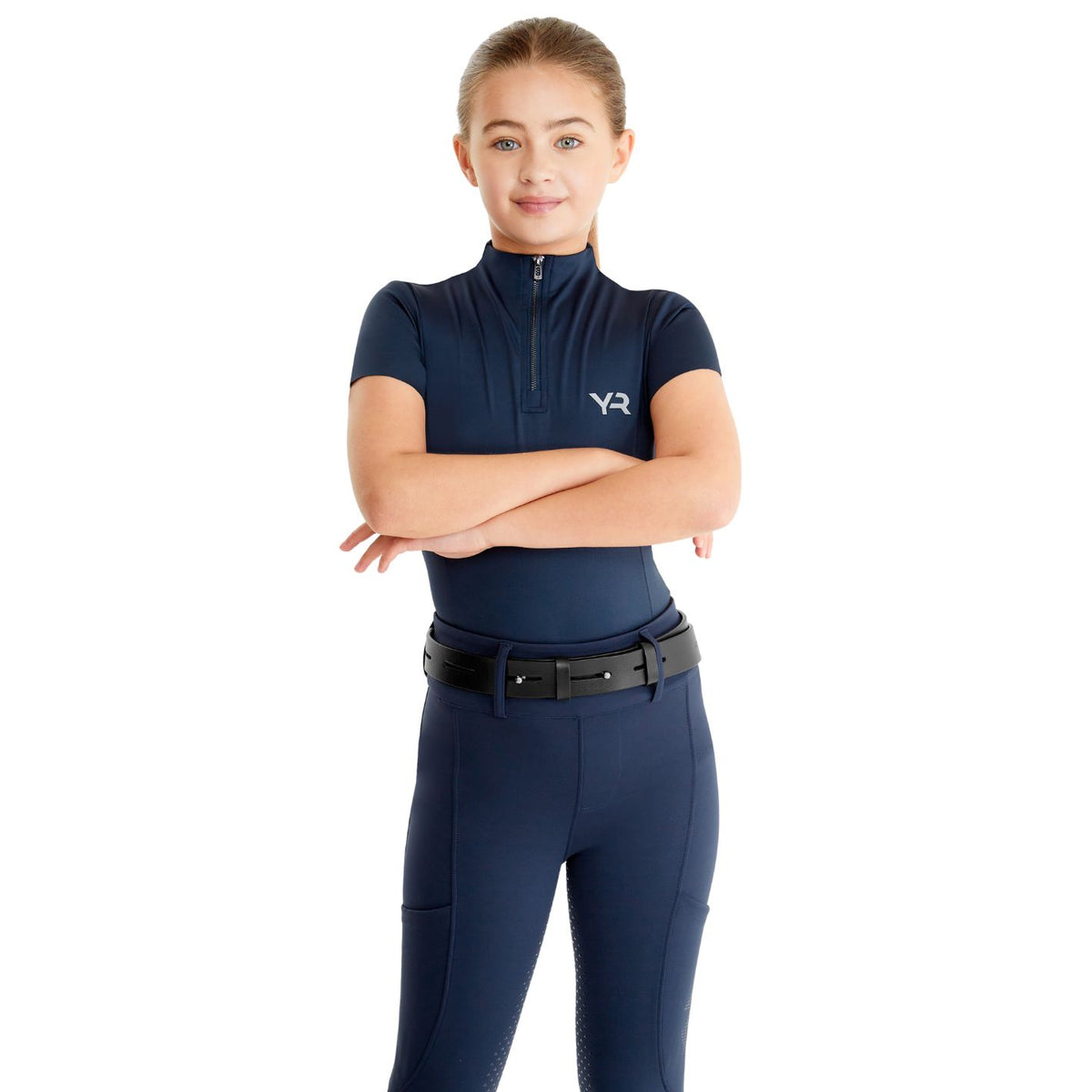 Aztec Diamond Short Sleeve Kids Base Layer - Navy