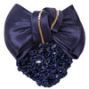 QHP Golden Hair Bow - Navy