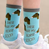 Dreamers & Schemers Knit Socks - Horse Socks Blue