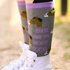 Dreamers & Schemers Knit Socks - Horse Socks Grey