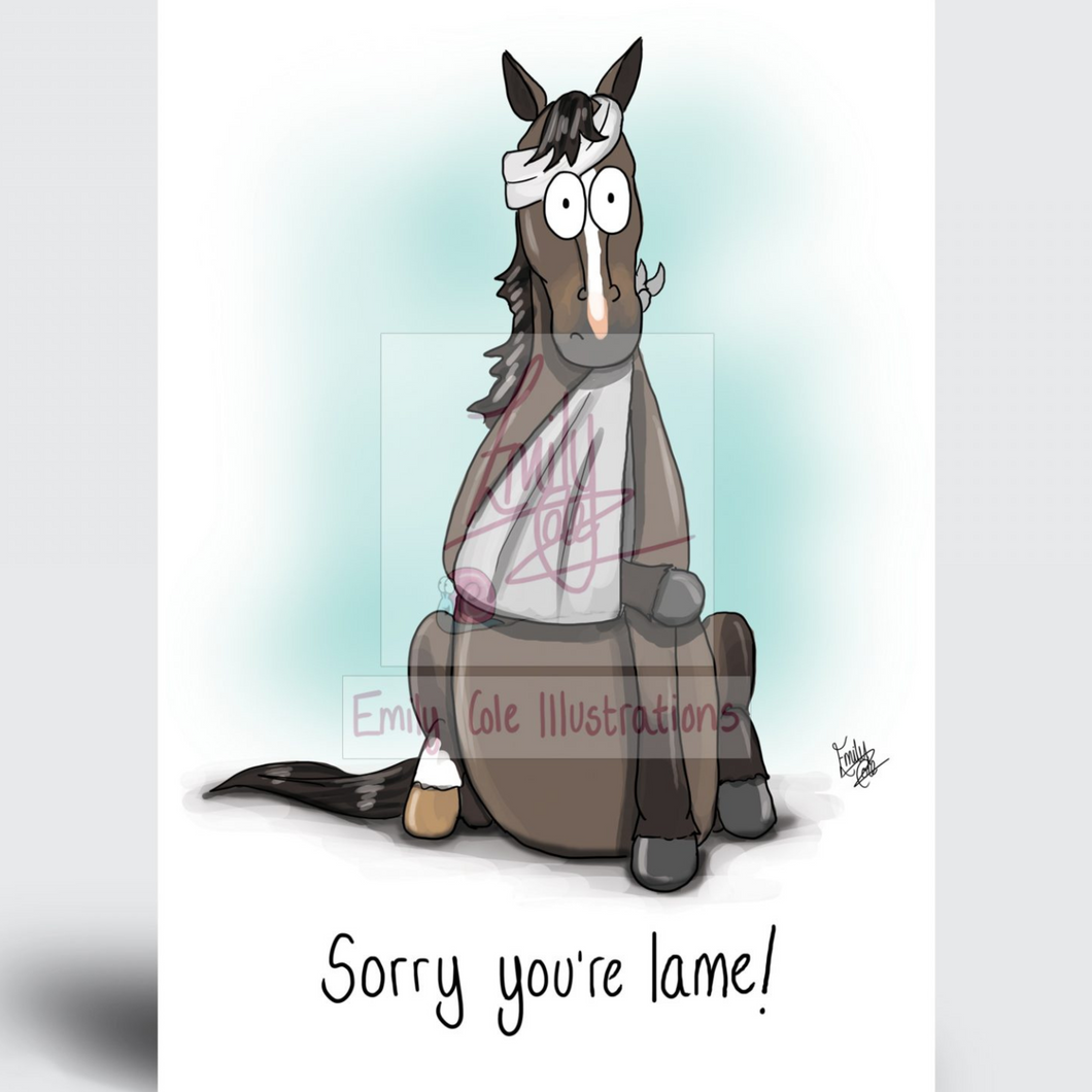 Emily Cole Greeting Cards - Sorry You're Lame