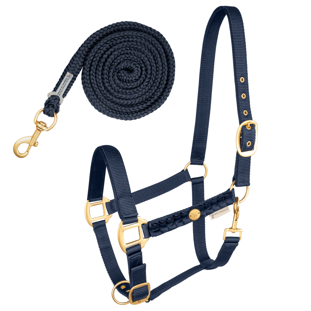 Waldhausen Florence Headcollar & Leadrope Set - Night Blue