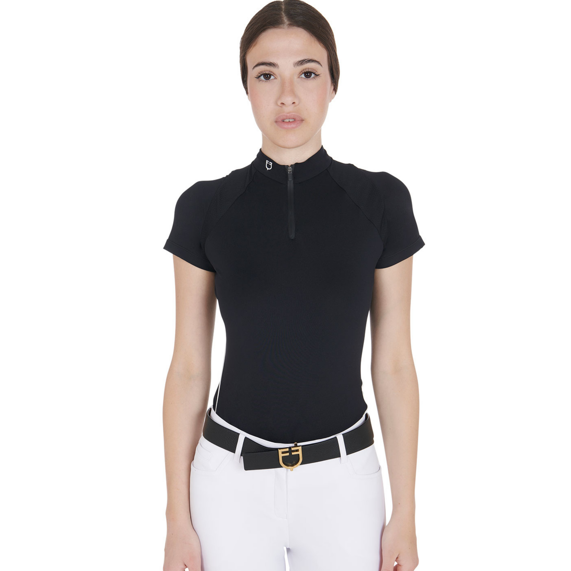 Equestro Technical Polo Shirt - Black