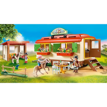 Load image into Gallery viewer, Playmobil Pony Shelter with Mobile Home
