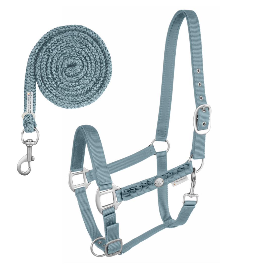 Waldhausen Florence Headcollar & Leadrope Set - Alpine Blue