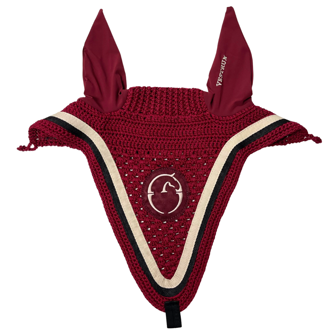 Vestrum Augusta Ear Bonnet - Burgundy/White/Black