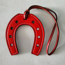 Load image into Gallery viewer, Leather Horseshoe Bag Charms - 5 Colours
