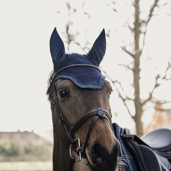 Kentucky Glitter Stone Wellington Ear Bonnet - Navy