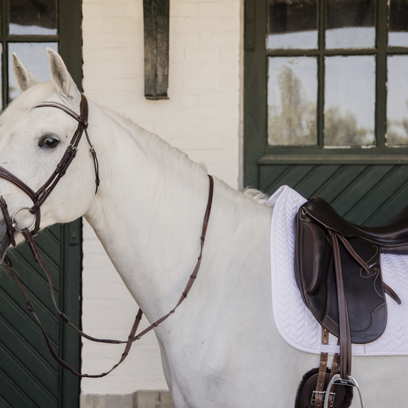 Kentucky Herringbone Quilt Dressage Pad - White
