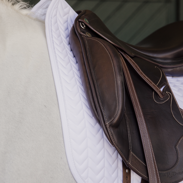 Kentucky Herringbone Quilt Dressage Pad - White