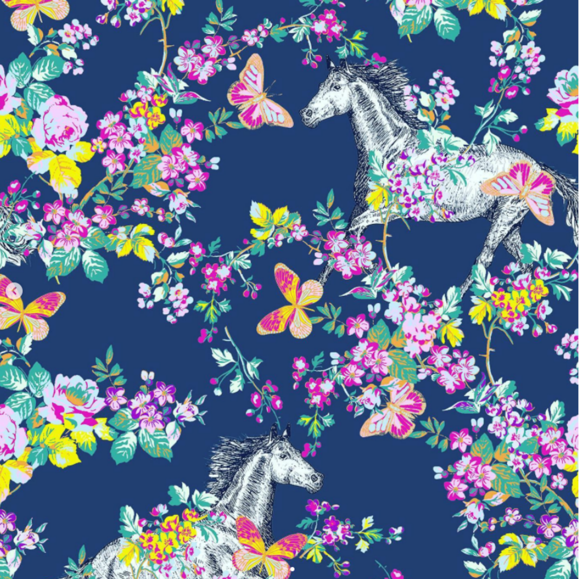 Pony Macaroni Blue Floral Kids Breeches