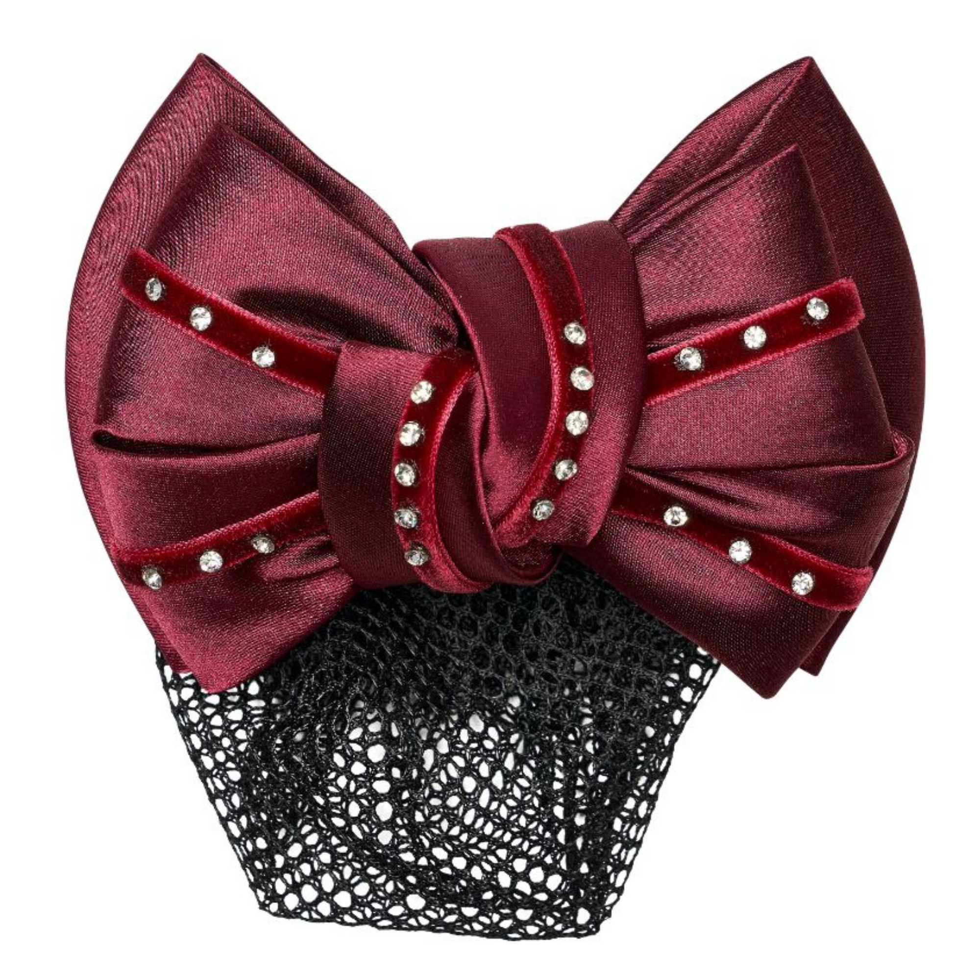 Imperial Riding Diamante Hair Bow - Burgundy