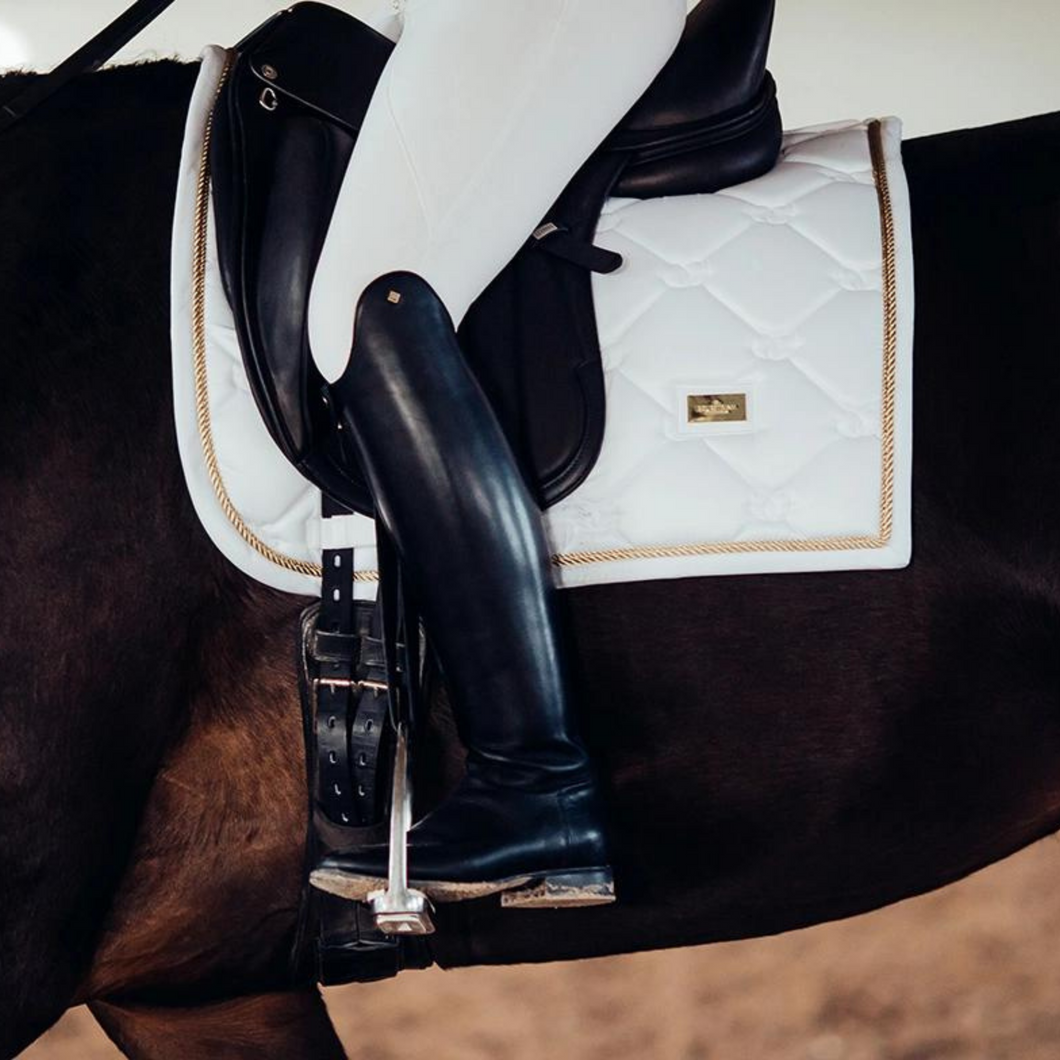 Equestrian Stockholm Dressage Saddle Pad - White Gold