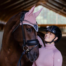 Load image into Gallery viewer, Equestrian Stockholm Ear Bonnet - Pink Crystal
