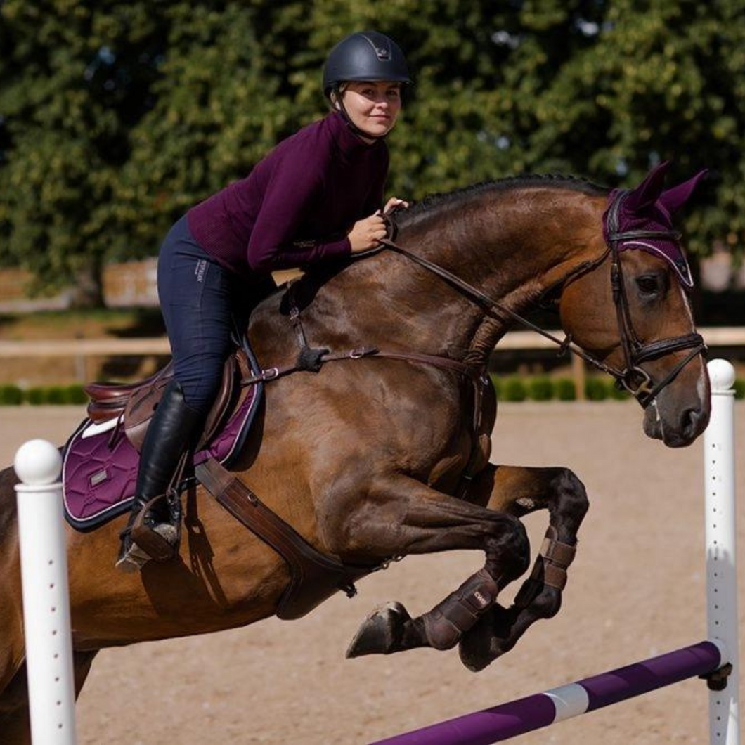Equestrian Stockholm Jump Saddle Pad - Purple Gold