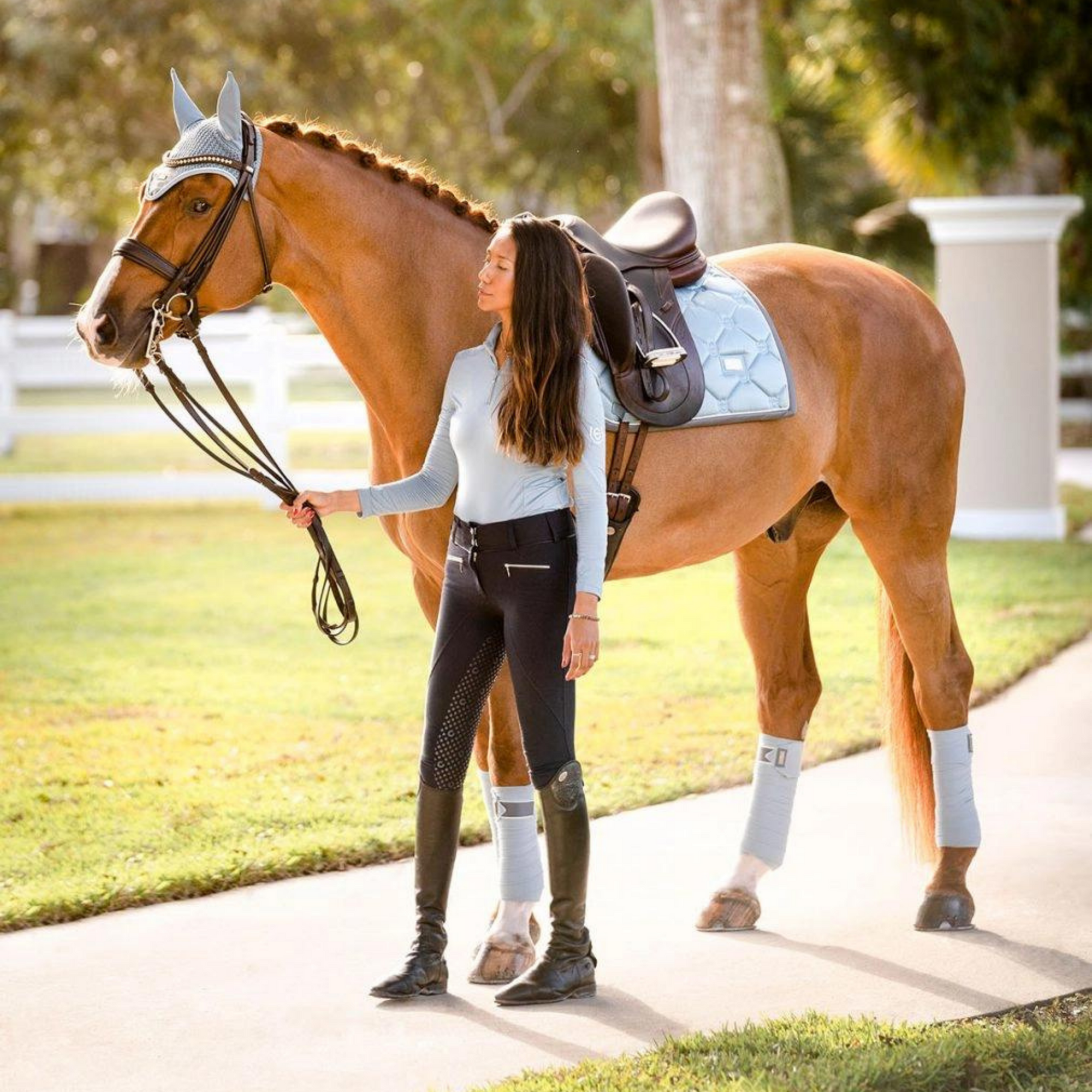 Equestrian Stockholm Bandages - Steel Blue