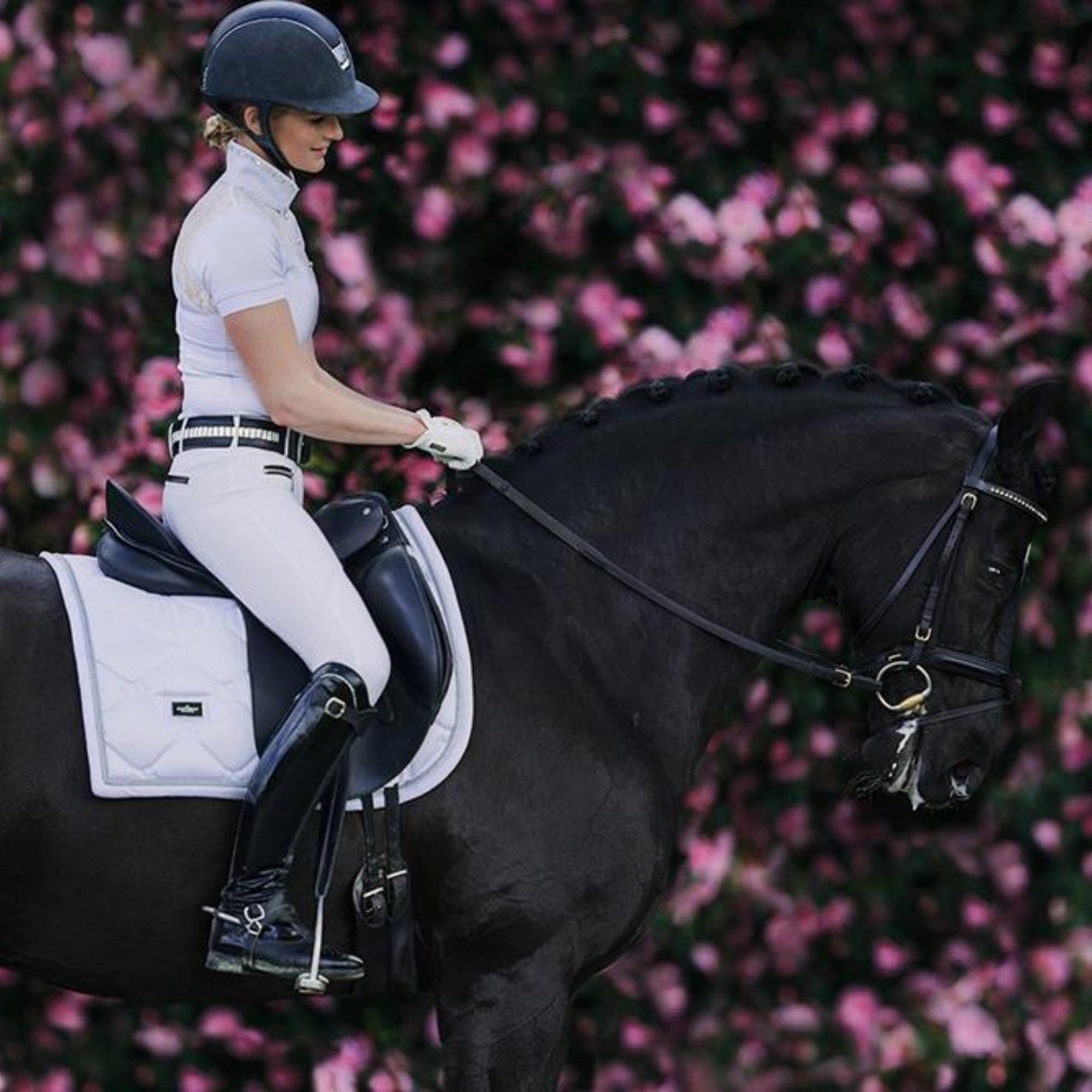 Equestrian Stockholm Dressage Pad - White Silver