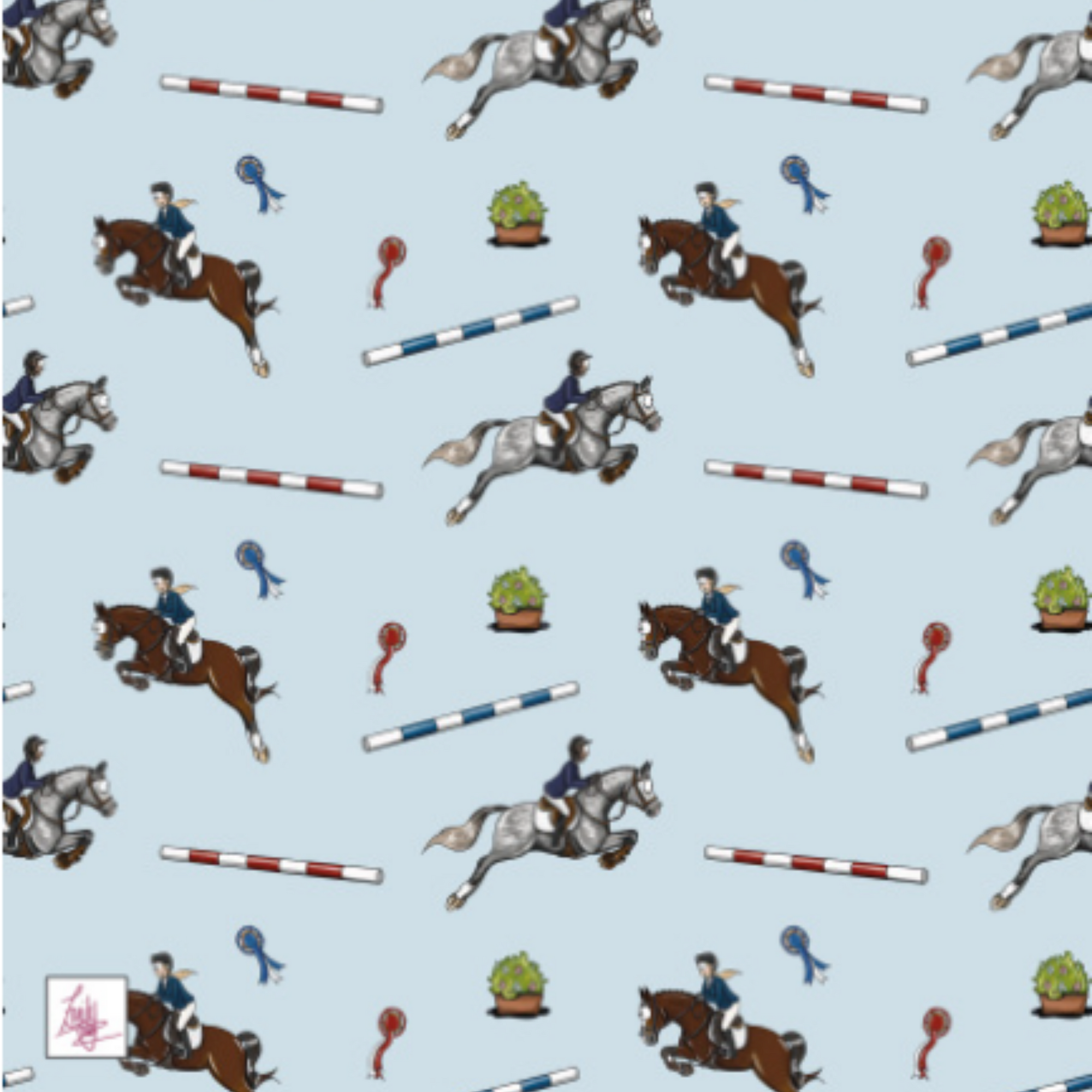 Emily Cole Tea Towel - Showjumping