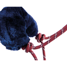 Load image into Gallery viewer, QHP Rope Faux Sheepskin Headcollar &amp; Leadrope Set - Burgundy/Navy
