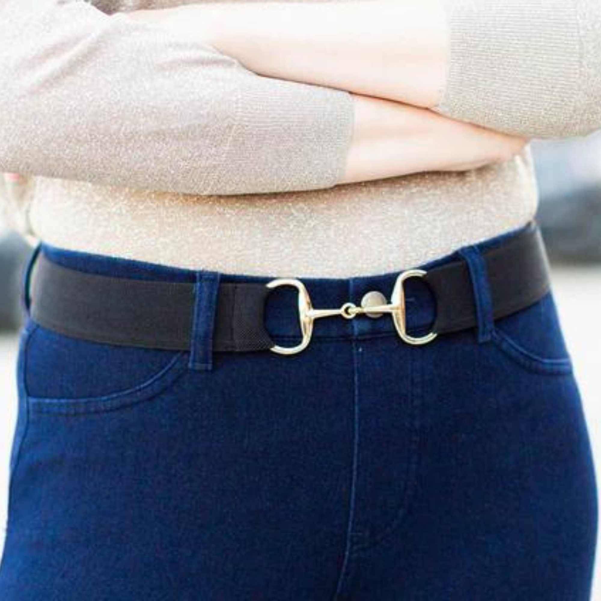 Ellany Snaffle Belt - Black/Gold