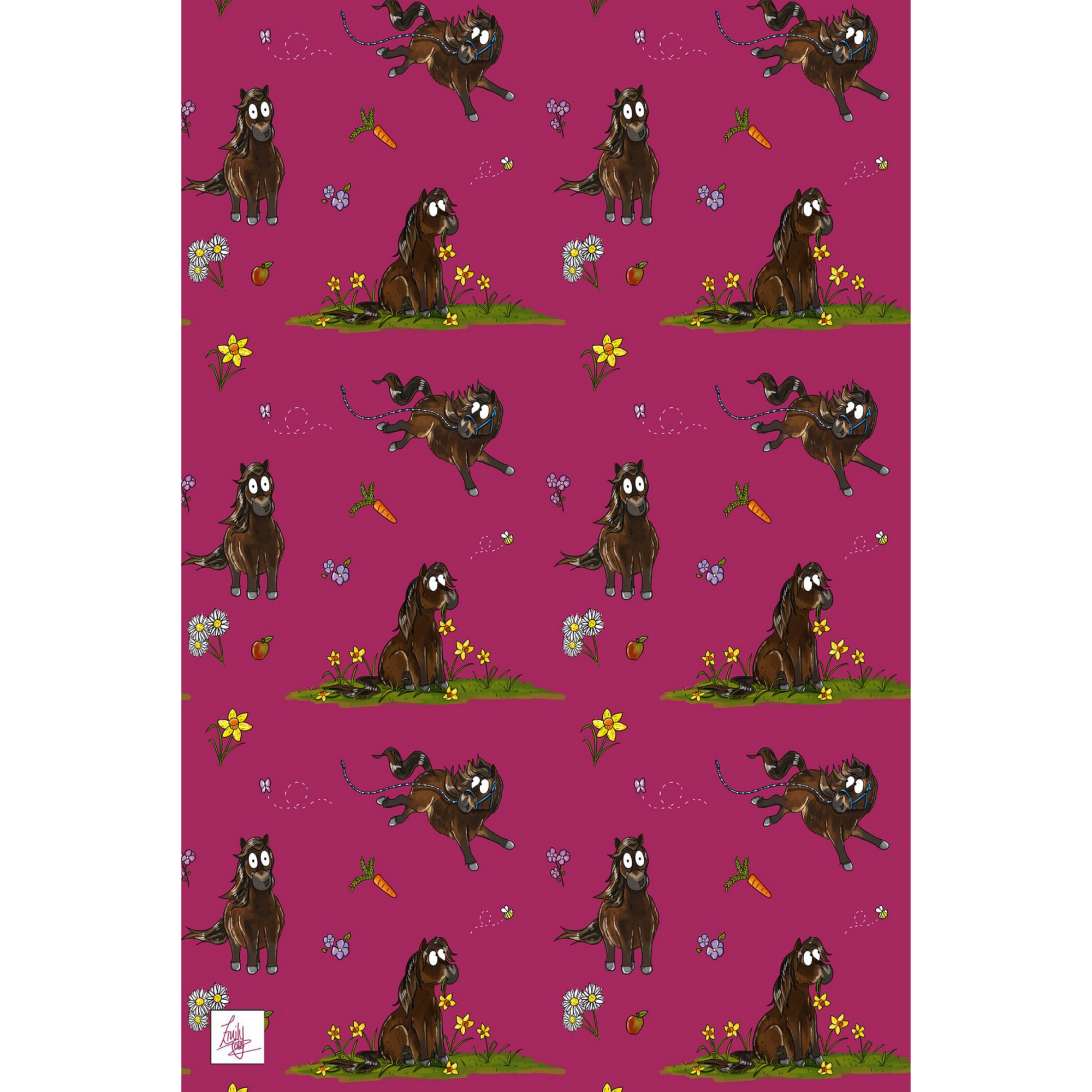 Emily Cole Tea Towel - Little Alf Pink