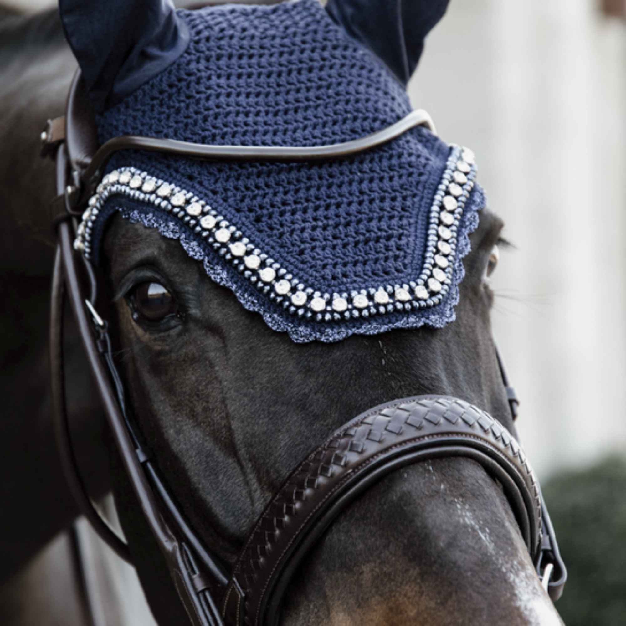 Kentucky Pearl & Big Stone Wellington Ear Bonnet - Navy
