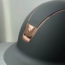 Load image into Gallery viewer, Samshield Shadowmatt Helmet - Black/Rose Gold Trim &amp; Blazon
