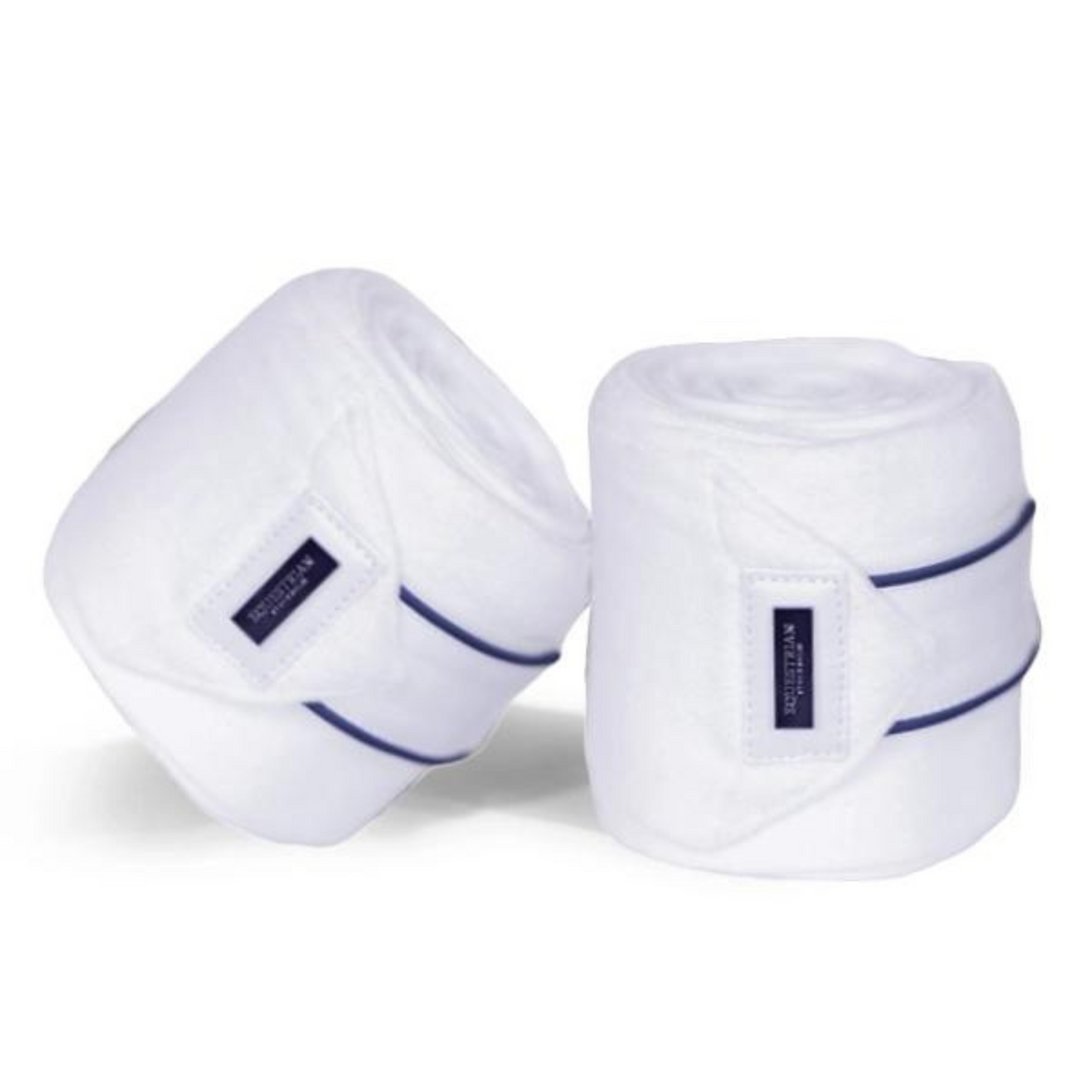 Equestrian Stockholm Bandages - White Blue Meadow