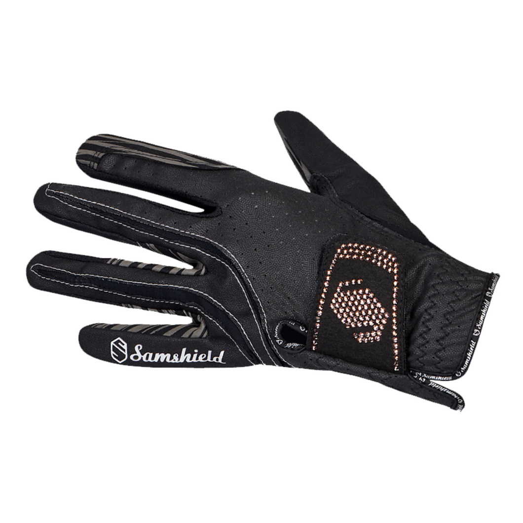 Samshield V-Skin Gloves - Black/Rose Gold Swarovski