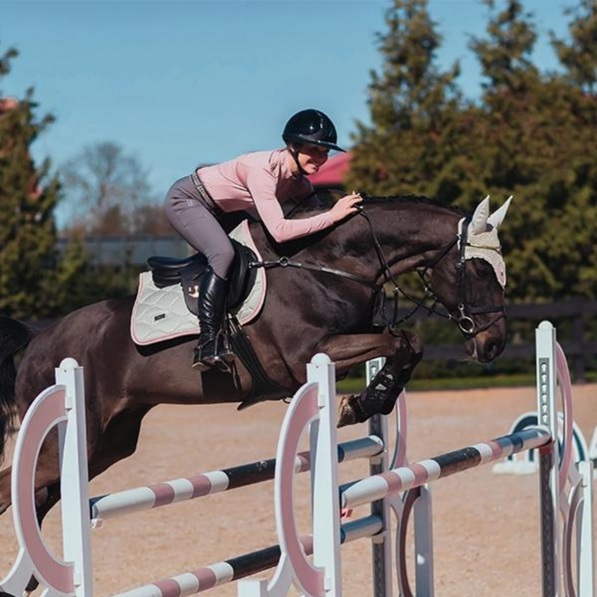 Equestrian Stockholm Ear Bonnet - Desert Rose