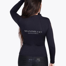 Load image into Gallery viewer, Maximilian Equestrian Long Sleeve Base Layer - Black/Silver
